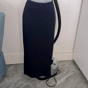 Maxi fitted skirt in dark navy blue with elastic waist